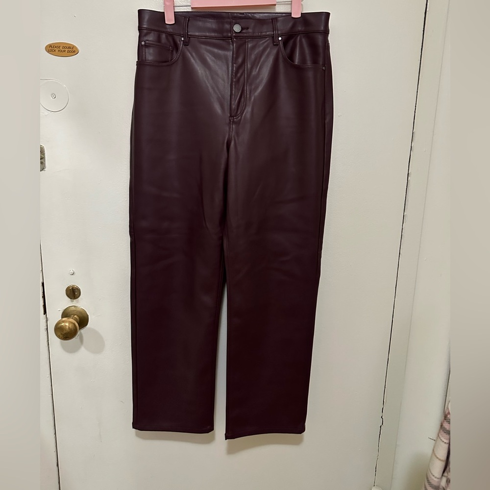 Ann Taylor faux leather pants - 12 - maroon